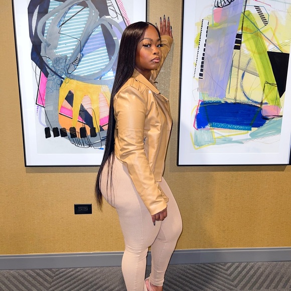 Tan Biker jacket - Picture 2 of 3